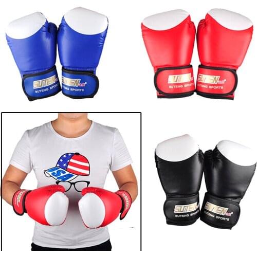 2019 Hot Selling SUTEN Training Fighting Sandbag Boxing Gloves PU leather Kickboxing MMA Sanda Gloves White Top Design 3 colors