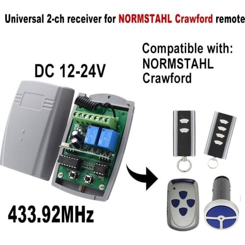 Crawford Receiver 433 mhz garage door remote control receiver EA433 2KS EA433 4KS remote control switch 2 channel 12-24V