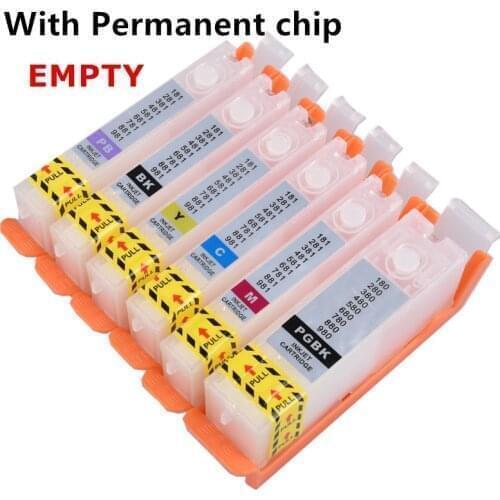 5set PGI-580 cli 581 Empty refillable ink cartridge permanent chip For canon TS8150/TS8151/TS8152/TS8250/TS8251/TS9150/TS9155