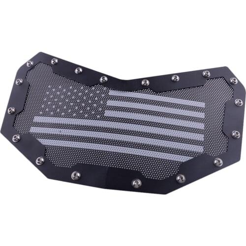 Grill Grille Front Bumper Mesh Kit Black Stainless Steel Fit for Can-Am Maverick X3 2017 2018 2019 2020 2021 American Flag