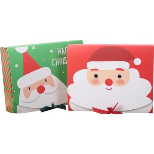 Christmas Eve Gift Boxes Xmas Candy Box Santa Claus Paper Gift Boxes Printed Packaging Box Decorations LX3318