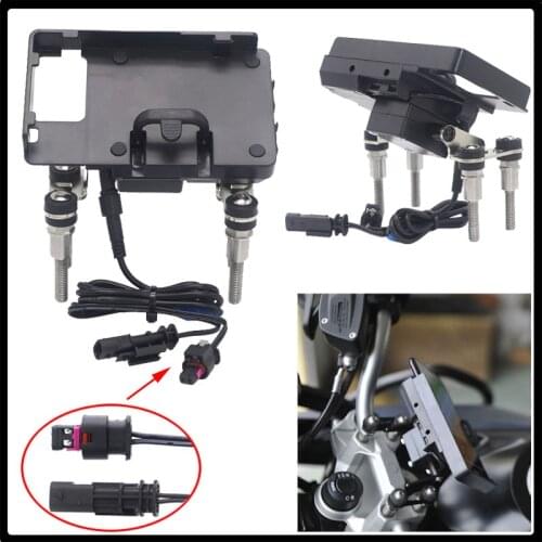 Handlebar mobile phone Navigation bracket USB phone charging for BMW F750GS F800GS F700GS F850GS R1200R 12mm