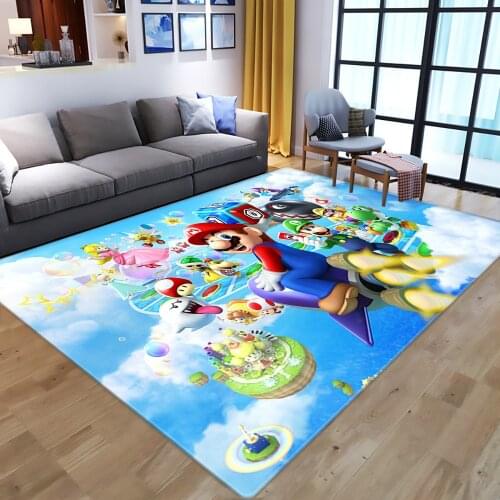 Super Mario 3D Cartoon Printing Living Room Bedroom Carpet Mario anime Game figure Pattern Childrens Crawling Mat Birthday Gift