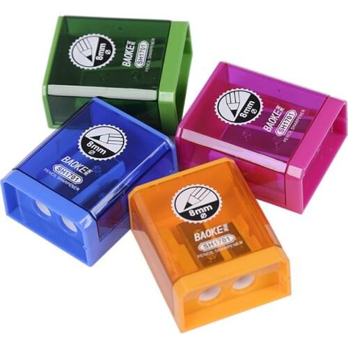 Pencil Sharpener Double Hole Mechanical Sharpener for Wood Pencils Eyebrow Pencil Portable Stationery School Office Supplies