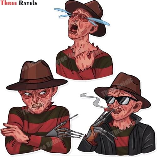 Three Ratels B258 Different Style Of Big Freddysnightmares Stickers For Fuel Tank Cap Rearview Decoration Decals