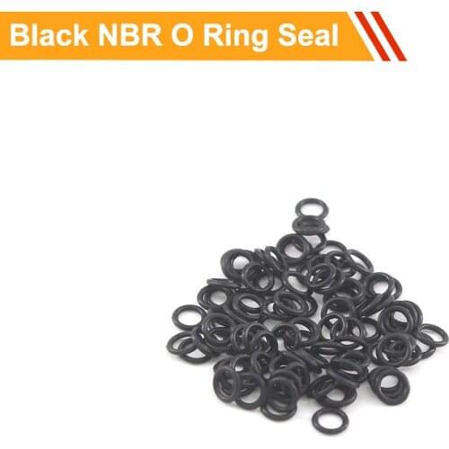 100pcs O Ring Seal 1mm CS Black Rubber O Ring Seals Gasket 21/25/30/35/50mm OD Oil Resistance O-ring Sealing
