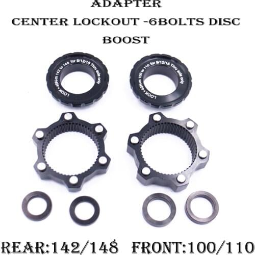 Bicycle Hub Center Lock Adapter to 6 Bolt Disc Brake Boost Hub Spacer 15x100 to 15 x 110 Front Rear Washer 12x148 Thru Axle