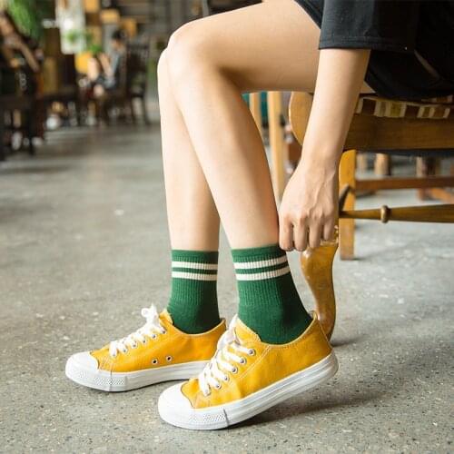 Striped socks harajuku korean style women streetwear japanese cotton woman calcetines meias mulher skarpetki kobieta skarpety