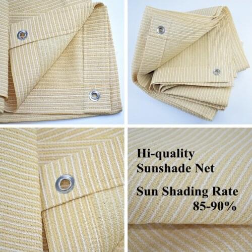 Hi-quality Beige HDPE Anti-UV Sun Shading Net Balcony Sun-proof Garden Courtyard Sunblock Succulent Plant Sunshade Net Car Cover