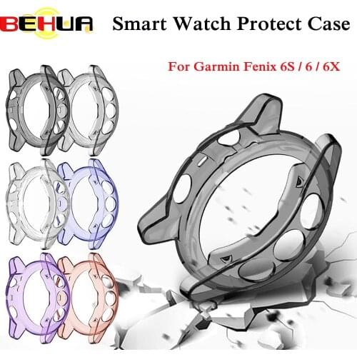 Protection Cases For Garmin Fenix 6 Fenix 6S 6X Soft Crystal Clear TPU Protector Case Cover Frame Smart watch accessories Shell