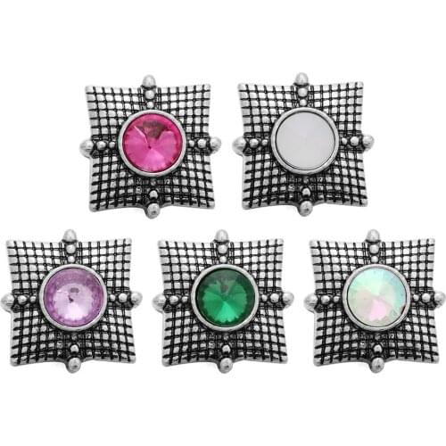 10pcs/lot New Snap Jewelry Vintage Cross 18MM Snap Button With Rhinestone For 18mm Snap Bracelet Watches Women Female