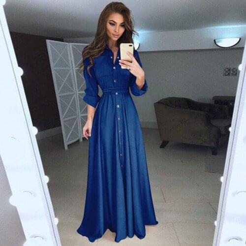 Summer New Solid Color Long Sleeve Lace-up Women Dress High Waist England Style Slim V-neck Plus Size Ladies Dress