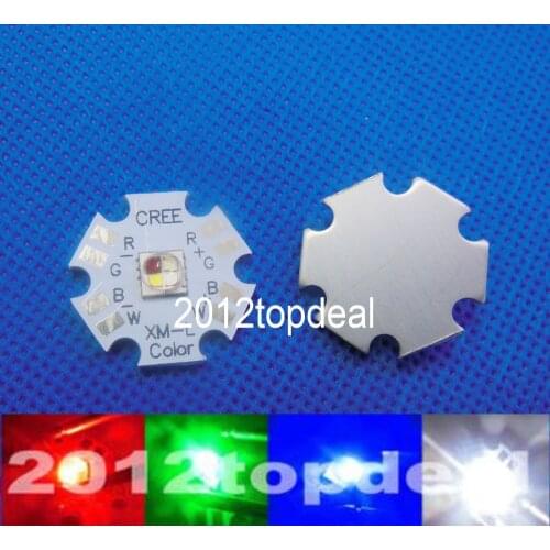 1pcs 10w Cree XLamp XM-L RGBW RGB White Color LED Emitter 4-Chip 20mm Star PCB Board