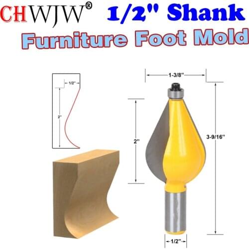 1PC 1/2" Shank Large Furniture Foot Mold Router Bit Line knife Woodworking cutter Tenon Cutter for Woodworking Tools