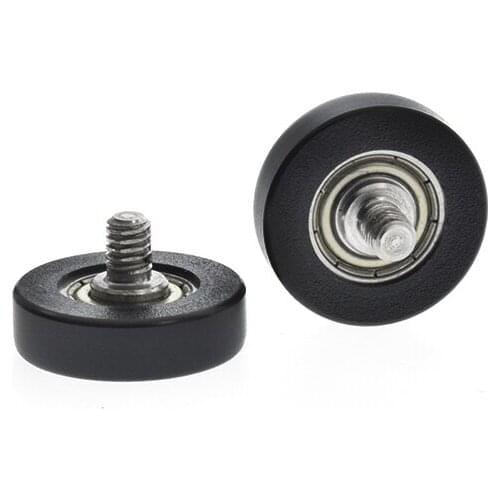 1pc Flat plastic coated bearing wheel miniature 604 rubber coated nylon guide wheel hard shell mute wheel M4*18*5