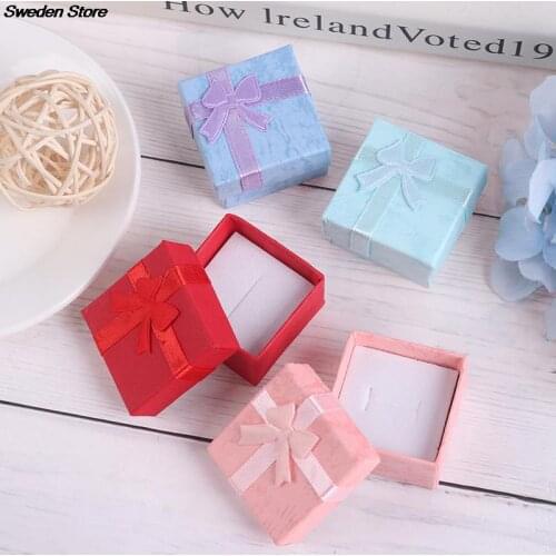 10Pcs/Set Jewelry Organizer Gift Box Necklace Earrings Ring Paper Packaging Box Valentines Day Gift Box 4*4cm