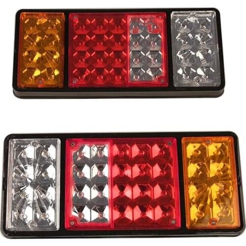 2pcs 12V 24V Car Truck Trailer LED Tail Light Emergency Light Rear Brake Light Turn Signal Light General