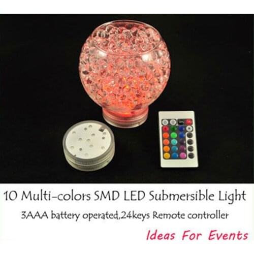 2015 Promotion free Shipping 48pcs/lot Multi-color Changing Wedding Centerpieces Submersible Floral Light Bases Decoration Table