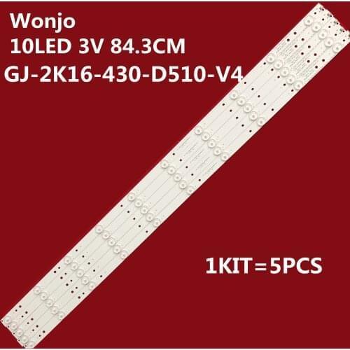 25pcs LED Backlight strip 10 Lamp For Philips 43"TV 43PFT4131 43PFS5301 GJ-2K15-430-D510 GJ-2K16-430-D510-V4 01Q58-A BDM4350