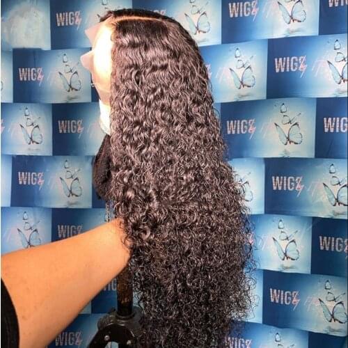 26Inch Synthetic Lace Front Wigs Wet And Water Wave Bohemian Hair For Women High Temperature Fiber Middle Part 13x4 Lace Wig