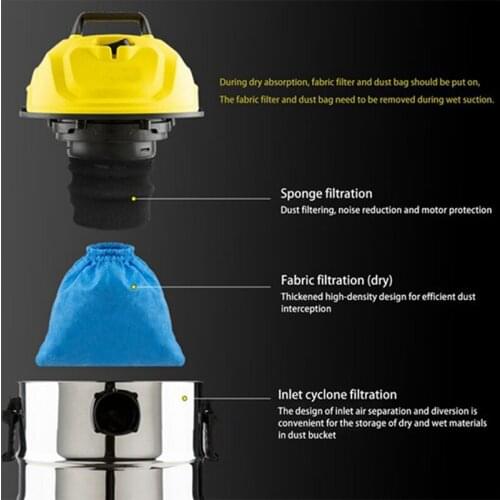 4 Pcs Textile Filter Bags Wet and Dry Foam Filter for Karcher MV1 WD1 WD2 WD3 Vacuum Cleaner Filter Bag