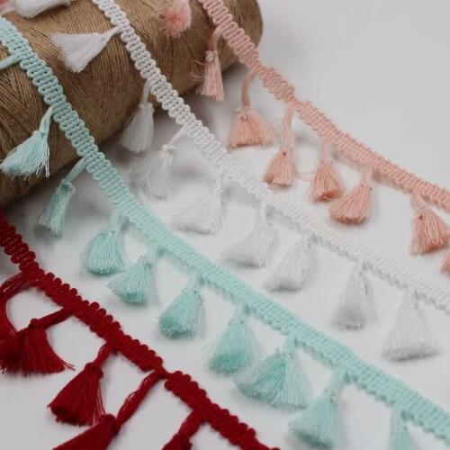 5Yard Wool Lace Trim Sewing Ribbon Tassel Fringe Broom Lace Cotton Ethnic Latin Dress Stage Garment Curtain Decorative DIY Craft