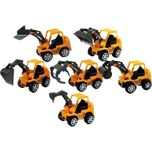 6pcs Simulation Plastic Mini Vehicles Truck Model Engineering Construction Car Toys Birthday Gift for Kids