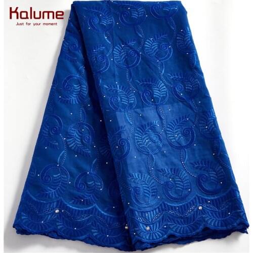 Kalume African Cotton Lace Fabric 2021 Nigerian Swiss Fabric High Quality Voile In Switzarland 5 Yards For Diy Dress Sew F2518