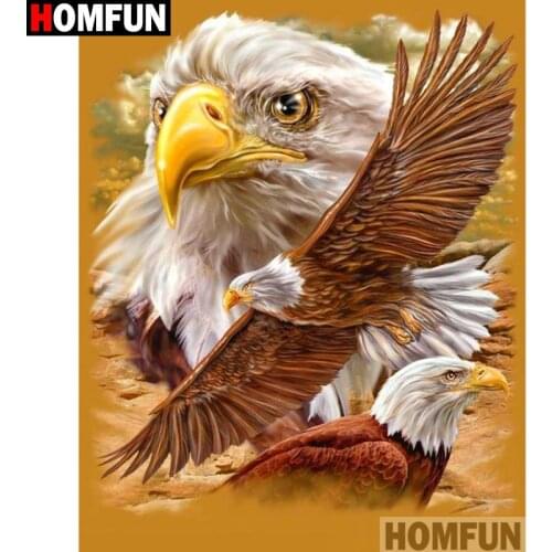 HOMFUN Full Square/Round Drill 5D DIY Diamond Painting "Animal eagle" Embroidery Cross Stitch 3D Home Decor Gift A17512