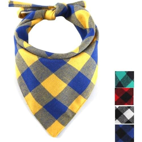 Dog Bandana Bulk Plaid Personalized Pet Dog Face Bandana Washable Dog Bandanas for Small Large Dogs One Size