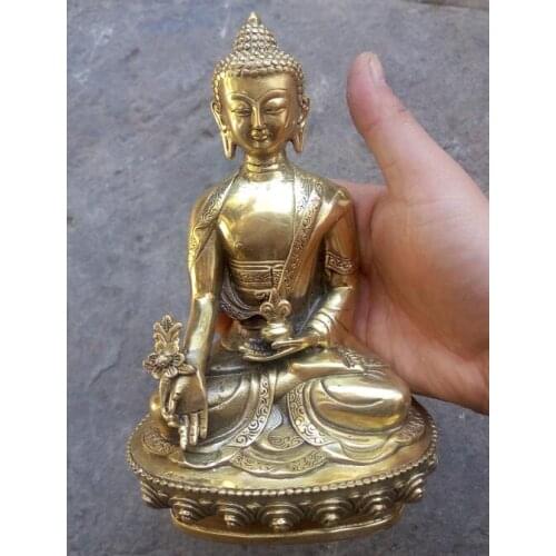 Free shipping Large Tibet Tibetan brass Medicine Buddha Statue 15 or 21mm