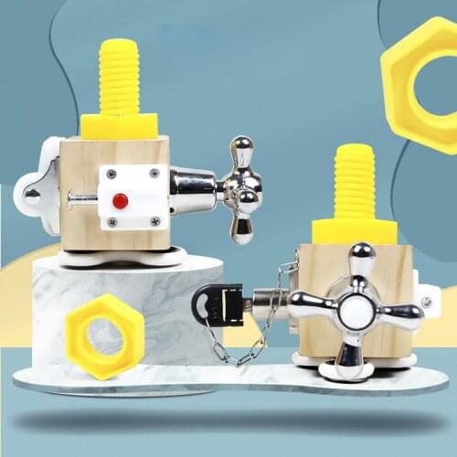 Wooden Busy Cube 6in1 Educational Toys Mechanism Unlock Game Spinner Blocks Machine Touching Montessori