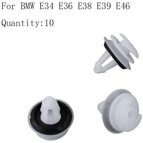For BMW E34 E36 E38 E39 E46 Interior Door Card Panel Trim Clips x10C White