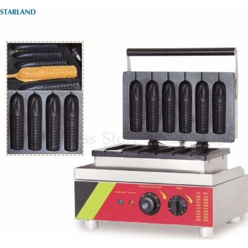 Electric Corn Muffin Hotdog Waffle Machine Non-Stick Omelet Baking Maker 6pcs Moulds 110v/220v