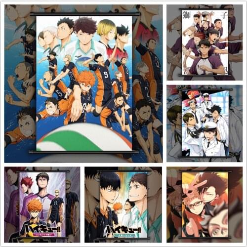 Haikyuu Shoyo Tooru Koushi Wakatoshi Ryunosuke Anime manga wall Poster Scroll E