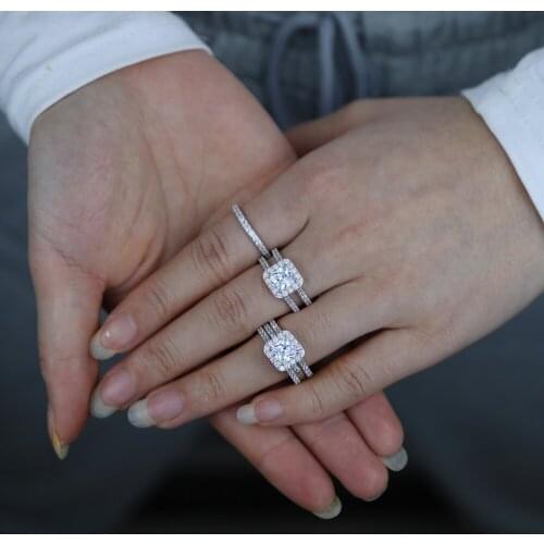 Luxury wide band wedding rings with 5A sparking cz paved women lady 925 sterling silver fine rings for festival jewelry