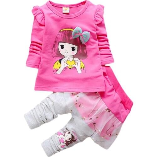 2017 fashion Spring Autumn baby girls sport outfits child clothing set suit set children T-shirt +pants clothes sets kids