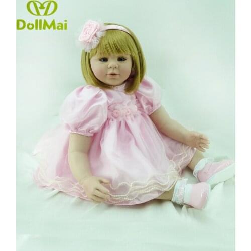 60cm Silicone Vinyl Reborn Baby Doll Toys Lifelike real baby Girls Gift Princess Dolls Bebes reborn boneca child xmas Gift