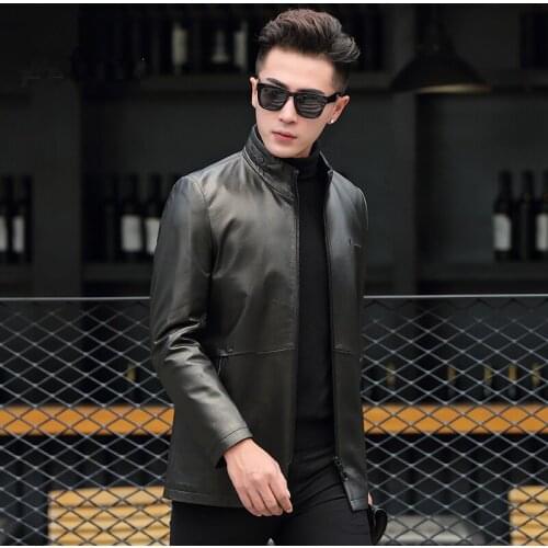 Genuine Leather Jacket Men Clothes 2020 Mens Goatskin Coats Autumn Winter Casual Jackets Chaqueta Cuero P-B8161 ZL956