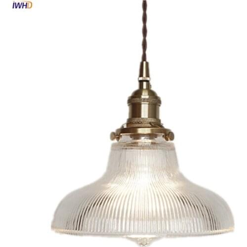 IWHD Nordic Style Copper Pendant Light Fixtures Kitchen Dinning Living Room Lights Modern Glass Hanging Lamp Lamparas Colgantes