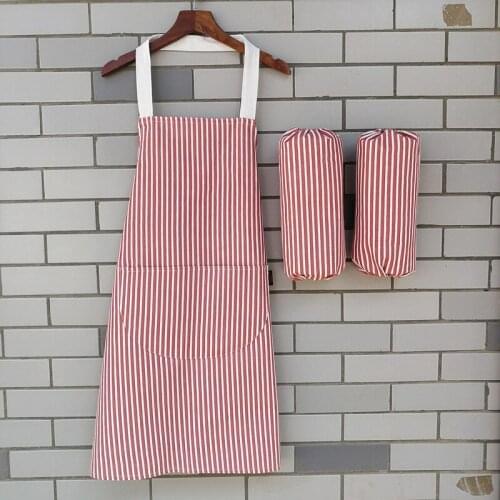 Nordic fashion cotton and linen waterproof sleeveless apron with sleeves