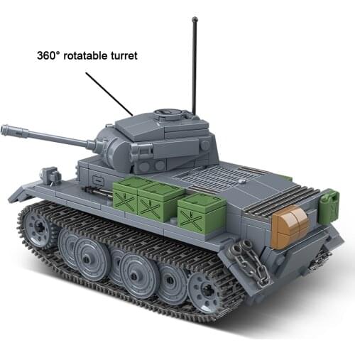 503PCS Children Toy Military Series German Light Tank Building Blocks Luchs Reconnaissance Tank Bricks Weapons Soldiers Gifts