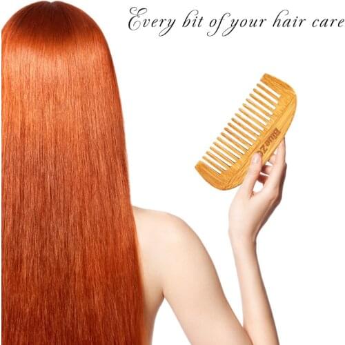 NEW 1PC Natural Bamboo Hair Comb Massage Scalp Anti-static Mens Beard Comb Hair Modeling Tool Hairbrush Extension Hairdressing