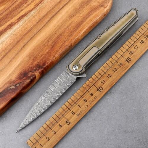 New Damascus steel blade G10 handle outdoor survival tactics camping hunting defense multi-function EDC tool fruit folding knife