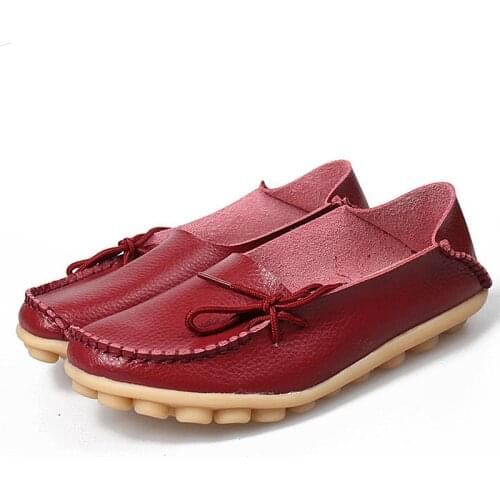 New Hot Natural Leather Women Flats Casual Moccasins Driving Loafers Womens Shoes Fashion Comfortable Shoes Woman