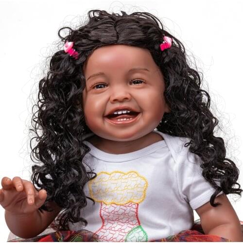 NPK 68CM Mila Reborn Toddler Princess Girl Huge Baby Doll Handemade Popular Our Happy Baby Doll High Quality Gift in Black Skin