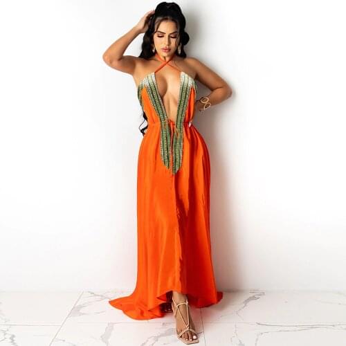 Office Lady Halter Neck Backelss Long Party Dress Women Cold Shoulder Sleeveless Pleated Dress Elegant Floor Length Robe Femme