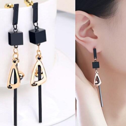 Oorbellen Hot Sale Rushed Tin Alloy Earings Geometric Tassel Earrings Edition Personality Ellipse Squares Long Exaggerated 2021