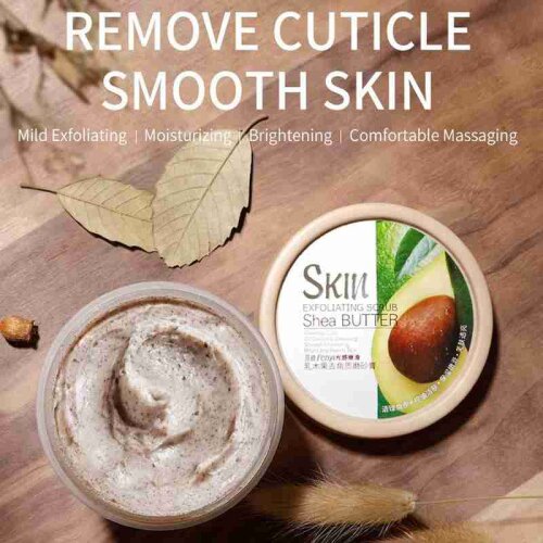 Exfoliating Gel Body Scrub Cream Smoothing Shea Butter Dead Skin Face Cutin Moisturizing Pores Cleans T4S6