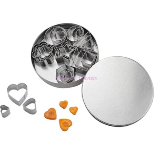20set 24pcs/set Stainless Steel Mini Cookie Cutter Set Biscuit Cookie Mold Party Pastry Cutters Mold Baking Tools